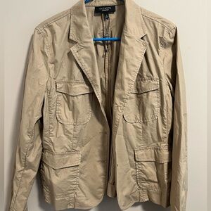 Talbots Jacket Womens Size 12 Khaki Tan Button Front